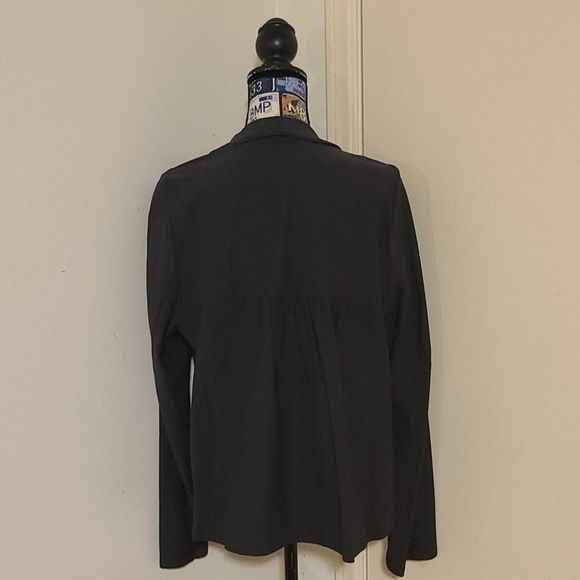 Eileen Fisher Grey Shawl Collared Jacket - Picture 2 of 6